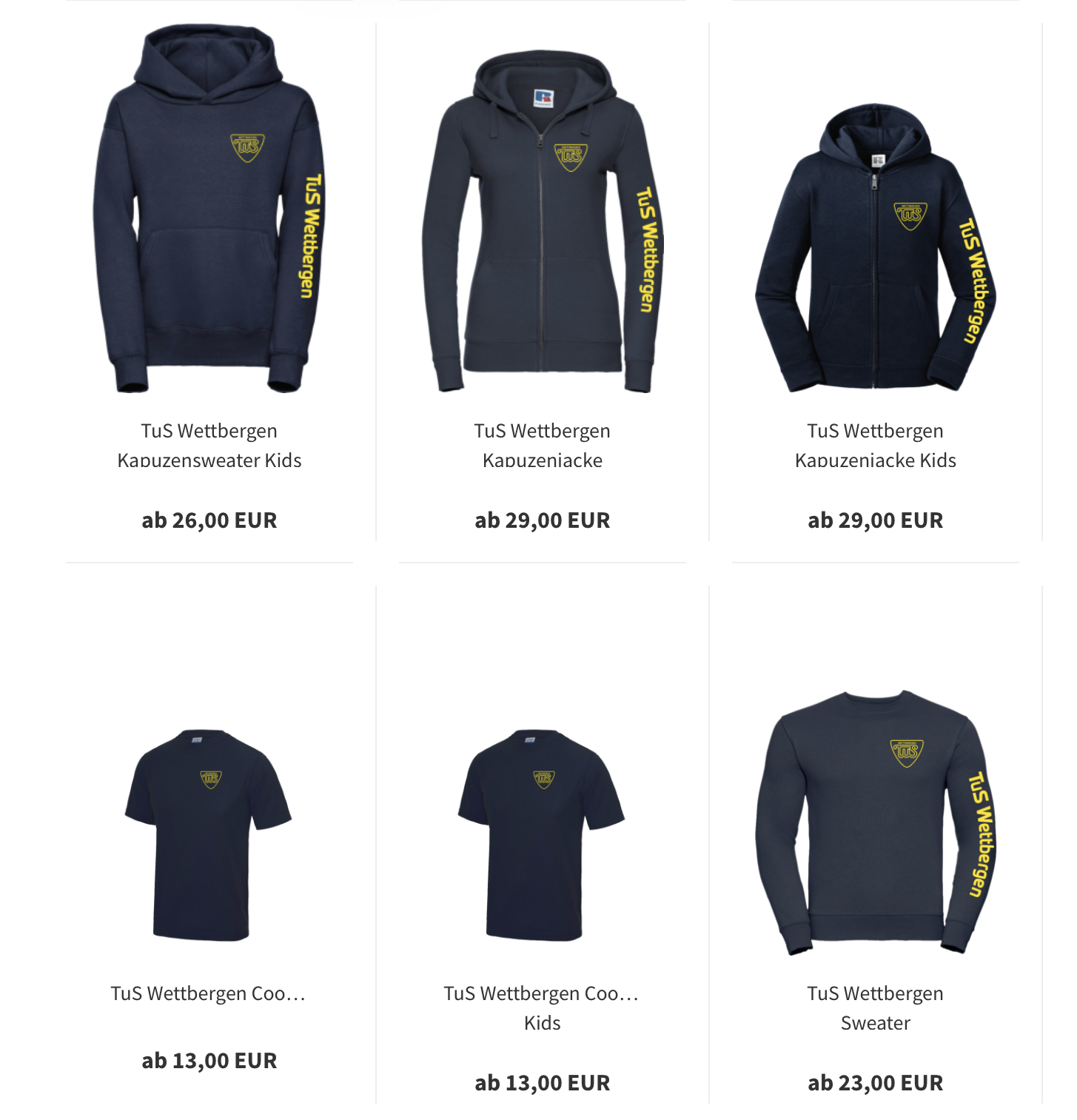 TuS-Kollektion – T-Shirts + Hoodies – TUS Wettbergen